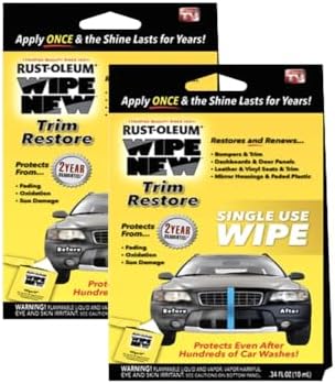 Wipe New Dashboard Bumper Car Interior Exterior and Auto Trim Restorer- Pack of 2