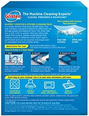 Glisten GC0608T Cooktop & Kitchen Cleaning, 8 Large/16 Small Pads, White