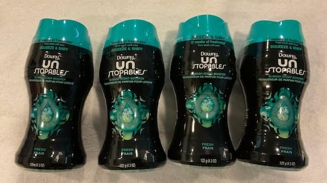Downy Unstopables Laundry Scent Booster Beads for Washer, Fresh Scent, 4.3 Ounces (4 PACKS)
