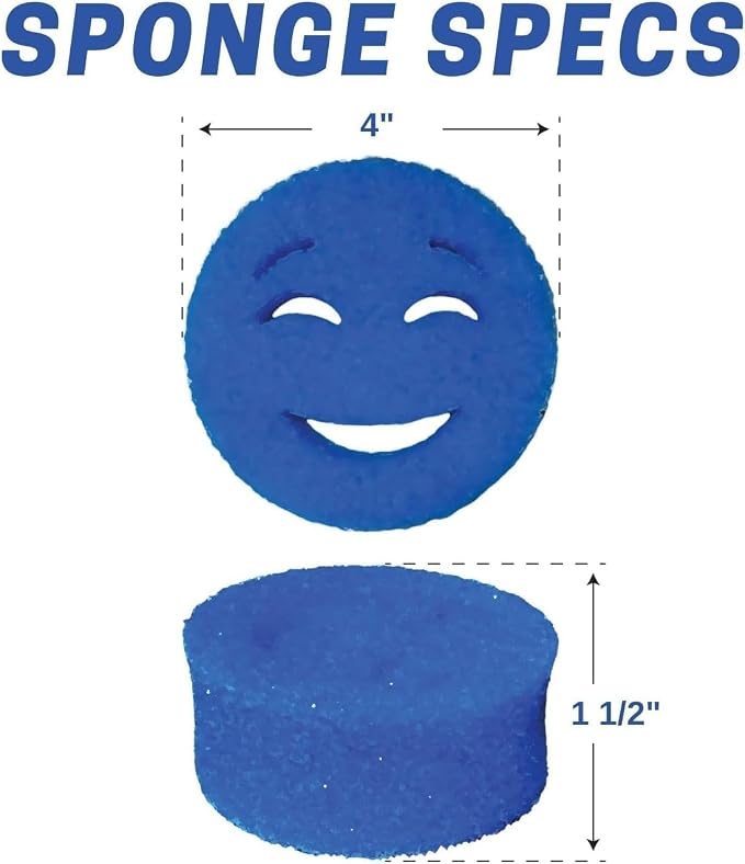 The Original Scrub Moji Scrubbing Sponge by Smilyeez (Set of 3) - Orange- Temperature-Responsive Polymer Foam, Stain and Odor Resistant, Ideal for Kitchen and Bathroom Cleaning
