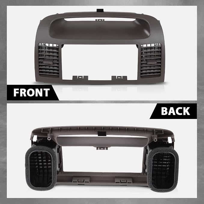G-PLUS Center Dash Trim Radio Bezel w/Ac Air Vents Compatible with Toyota Camry 2002-2006 Dashboard Radio Panel (Brown ABS Plastic)