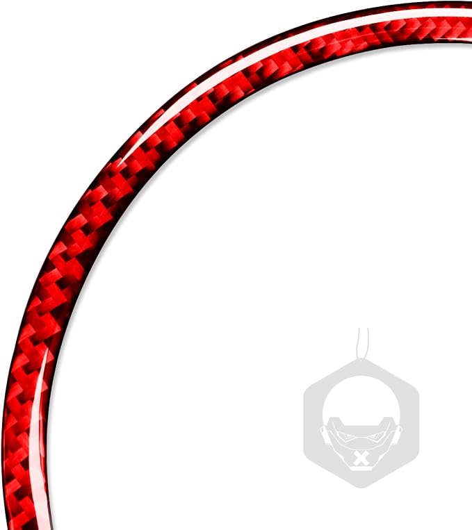 Red Real Carbon Fiber Trim for Nissan Rogue Accessories | for 2014-2020 / Rogue Sport 2017-2022 Door Inner Horn Ring Sticker Interior Thick Overlay Decal