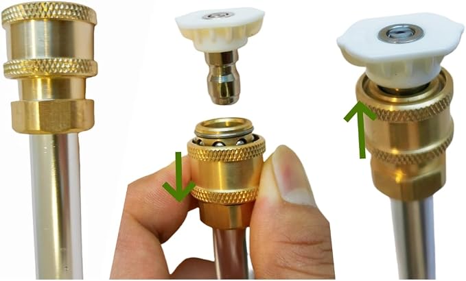 Upgraded Pressure Washer Wand, Brass Nozzle Quick Connect Sprayer for Car Pool Patio Lawn Cleaning