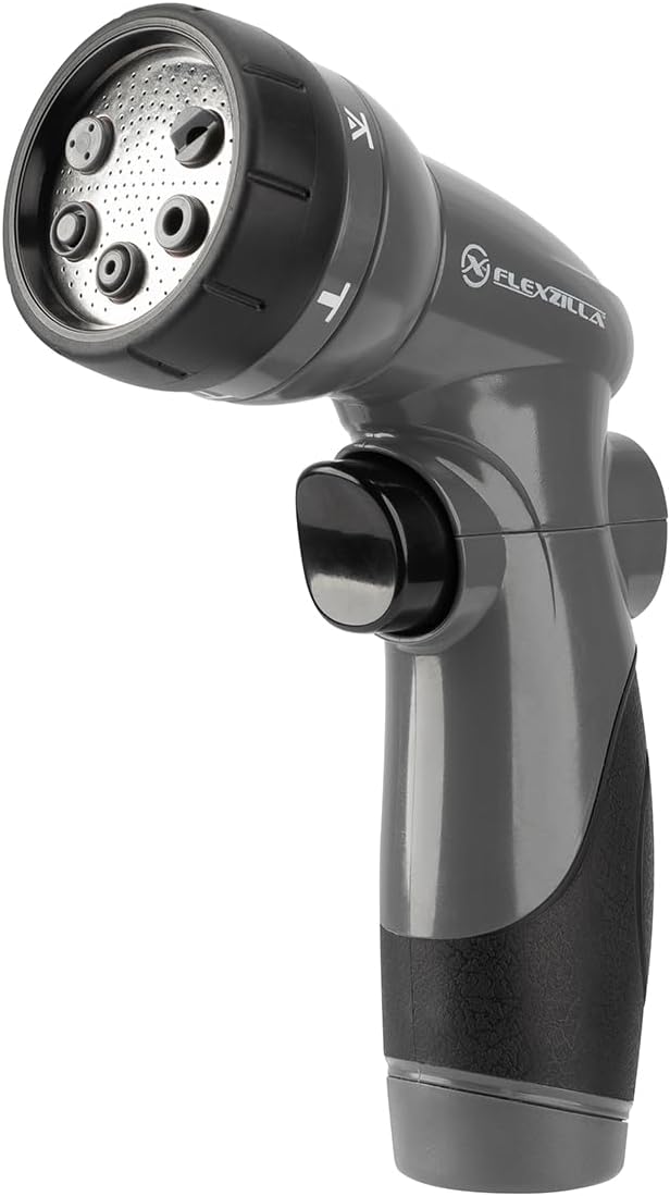 Flexzilla 6-Pattern Adjustable Garden Hose Nozzle Sprayer with Easy to Use on/off toggle & Durable Design