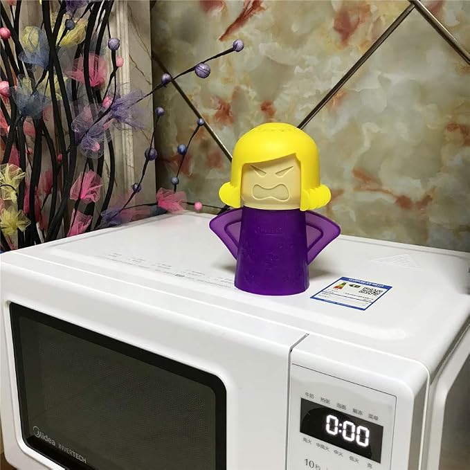 Angry Mom Microwave Cleaner, Mad Mama Microwave Steam Cleaner, Just Add Vinegar and Water, Easily Cleans the Crud in Minutes (Purple)