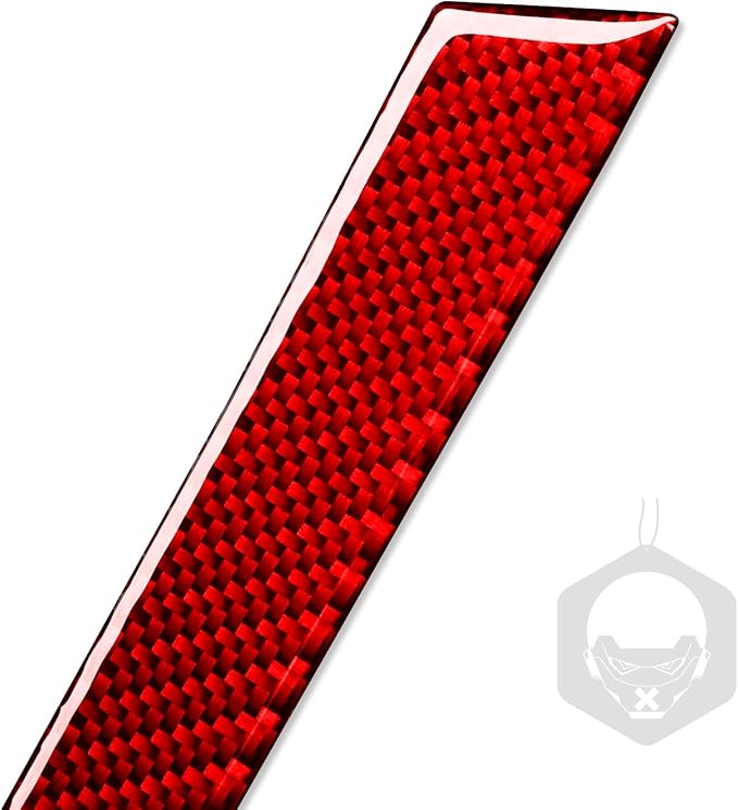 Red Real Carbon Fiber Trim for Nissan Rogue Accessories | for 2014-2020 / Rogue Sport 2017-2022 Door Panel Strip Sticker Interior Thick Overlay Decal