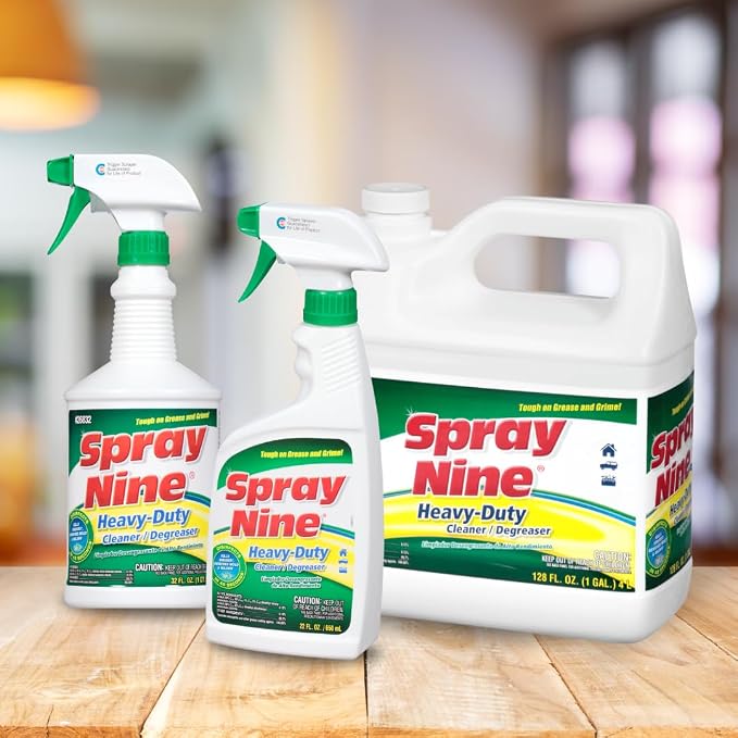 Spray Nine 26825 Heavy Duty Cleaner, Degreaser & Disinfectant for Kitchens, Bathrooms, Yard Equipment, Automotive & Industrial 22 Fl Oz. (Pack of 1)