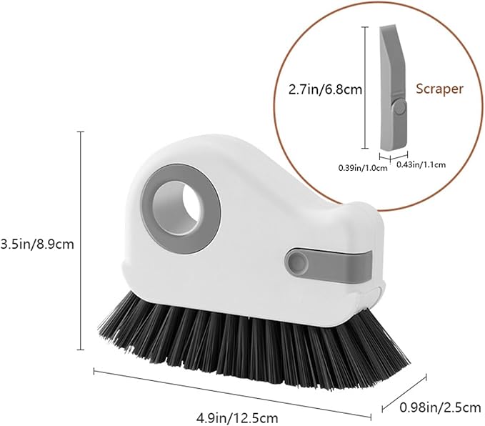 Groove Cleaning Brush 2 in 1 Grout Cleaner Tool Grip Brush Hard Bristle Crevice Cleaning Brush for Sliding Door Track, Window Sill, Window Seal (Orange)