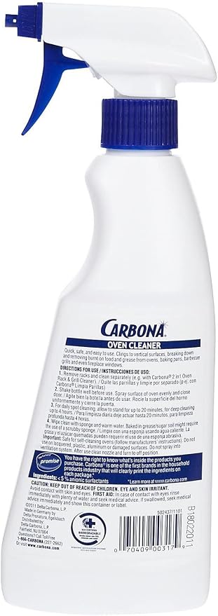 Carbona Oven Cleaner | Grease & Stain Fighting Formula | Odor Free | 16.8 Fl Oz Each, 1 Pack