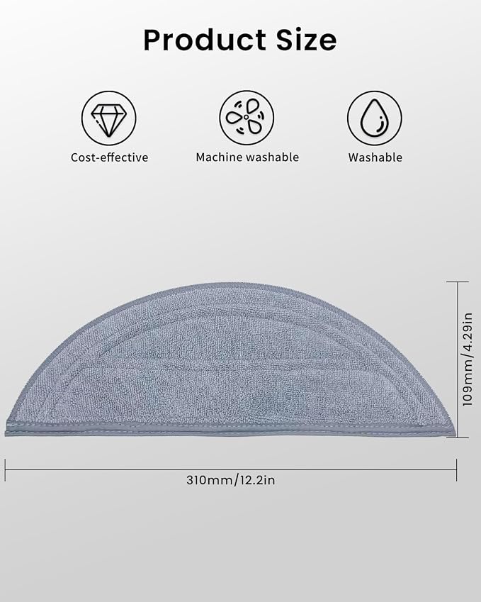 4Pack Washable Cloth Mop Pads for Roborock Saros 10/G30 Robot Vacuum, Replacement Parts Washing Mopping Pad Replacement Mop Pads for Efficient Home Cleaning
