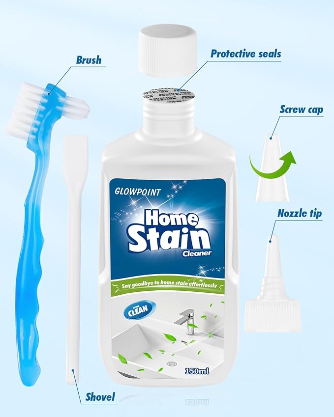 Home Stain Cleaner Gel, Washing Machine Cleaner for Front Load Washer Seals, Bathroom Showers & Tile Grouts, Thick No-Drip Formula (Pack of 1)