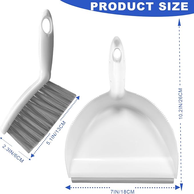Mini Broom and Dustpan Set Small Dust pan & Brush Set Portable Cleaning Tools for Home Office RV Camping Learning (Grey)