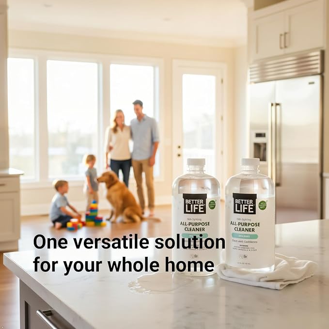 Better Life All Purpose Cleaner - Multipurpose Home and Kitchen Cleaning Spray for Glass, Countertops, Appliances, Upholstery & More - Multi-surface Spray Cleaner - 24oz (Pack of 2) Unscented