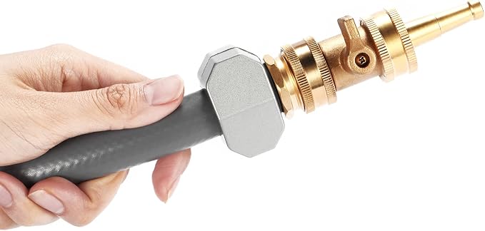 Jet Nozzle Power Washer for Garden Hose | Heavy Duty Brass Jetnozzle with Garden Hose Shut off Valve, Water Hose Nozzle High Pressure Powerful Washer 3/4" GHT, 1 Set