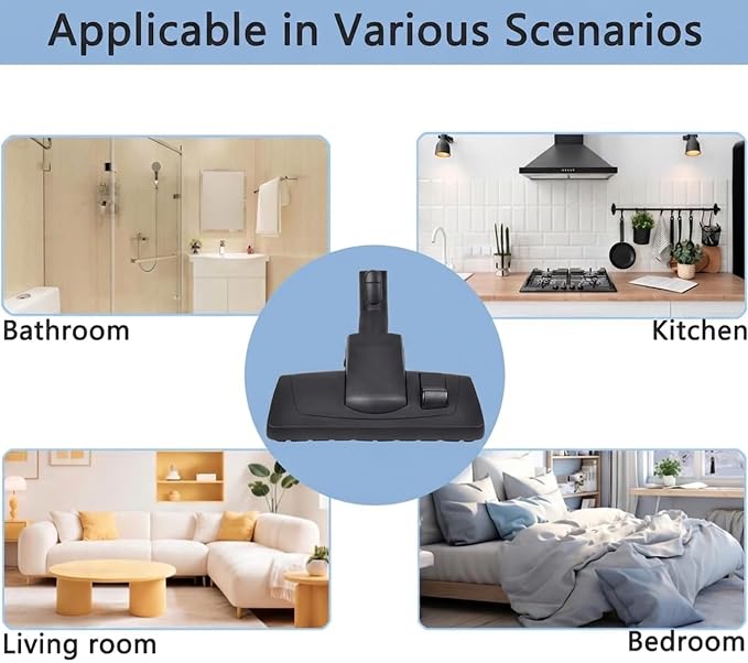 Vacuum Attachments Brush Head Compatible with Miele C1 C2 C3 Vacuum Cleaners, Hardwood Floor Brush 35mm(1-3/8'') for Low-Pile Carpets and All Smooth Floors Household Cleaning Attachment Kit