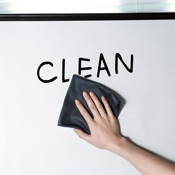 loukin 2 Pack Whiteboard Cleaning Cloth, Dry Erase Cleaning Cloth for Classroom, Home and Office Use, Reusable and Washable, Grey, 12" x 12"