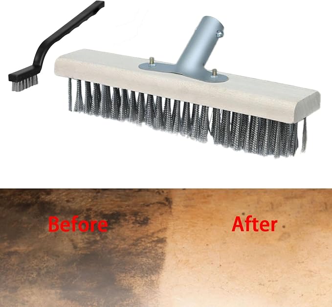 Multi Purpose Scrubber Brush with Wire Head for Shower and Patio Use, 30cm