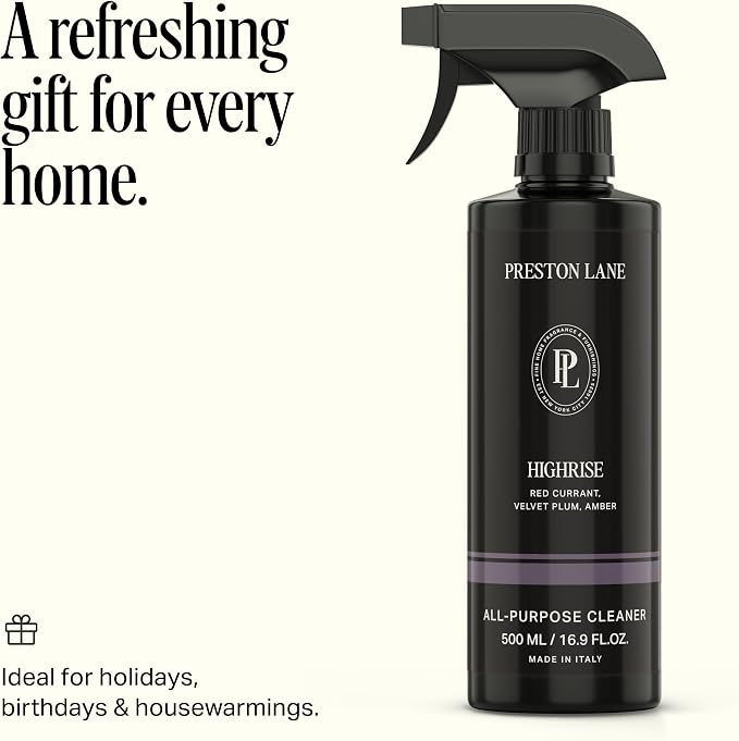 Preston Lane Luxury All-Purpose Cleaner, Highrise Scent | Bio-Based Multi-Surface Spray | Streak-Free Finish, Lifts Dirt, Smudges & Grease | Vegan & Cruelty-Free