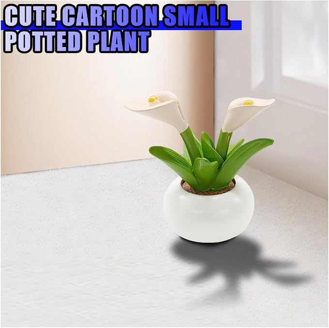 Mini Flower Car Dashboard Decoration - Cute Potted Plant Resin Figurines Car Desk Center Console Decoration - Aesthetic Auto Interior Ornament Accessories Funny Presents for Women (Calla)