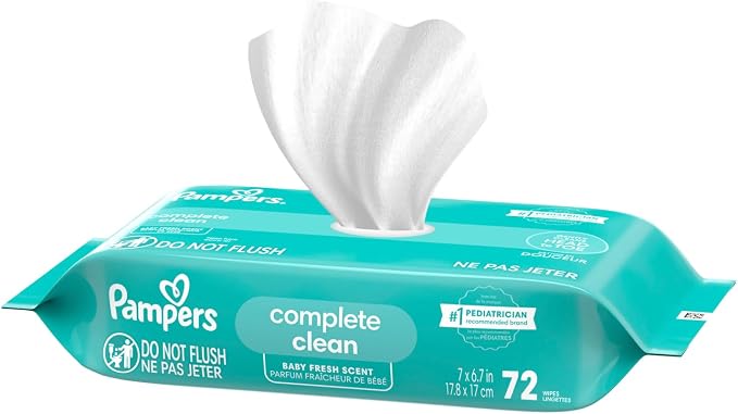 Pampers Baby Wipes, Complete Clean Baby Fresh Scented Wipe, Gently Cleans Head to Toe, 1152 Total (16 Flip-Top Packs)