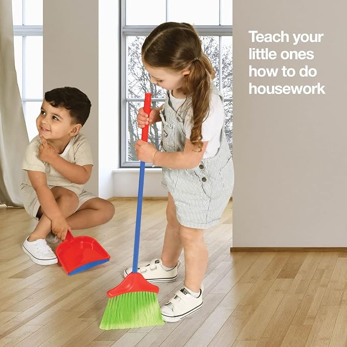 Play22 Kids Cleaning Set 4 Piece - Toy Cleaning Set Includes Broom, Mop, Brush, Dust Pan - Toy Kitchen Toddler Set is A Great Toy Gift for Boys & Girls