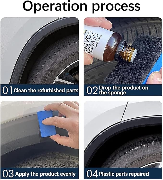 Crystal Coating for Car Plastic Parts, Cristal Coating para Plástico Del Carro, Crystal Coating for Car, Plastic Parts Crystal Coating, Nano Crystal Coating Agent (6PCS)