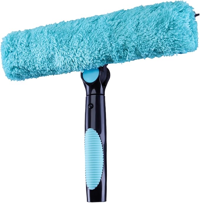 11" Window Squeegee & Microfiber Scrubber 2-in-1 Cleaning Tools | Attachment Only