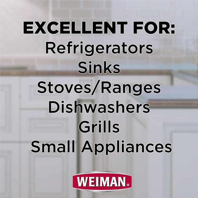 Weiman Stainless Steel Cleaner and Polish - 17 Ounce (6 Pack) - Non-Toxic Protects Appliances from Fingerprints and Leaves a Streak-Less Shine for Refrigerator Dishwasher Oven Grill