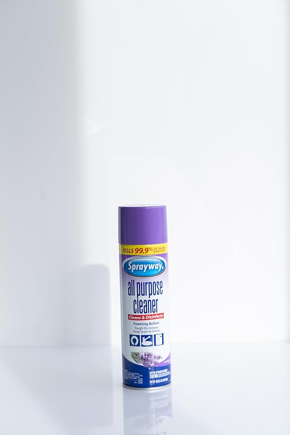 Sprayway All Purpose Cleaner Foaming Spray | Lavender Scent | 19oz | 6 Pack | Disinfectant, Foaming Multi-Surface Cleaner, Cuts Grease & Grime | Kills 99.9% of Germs