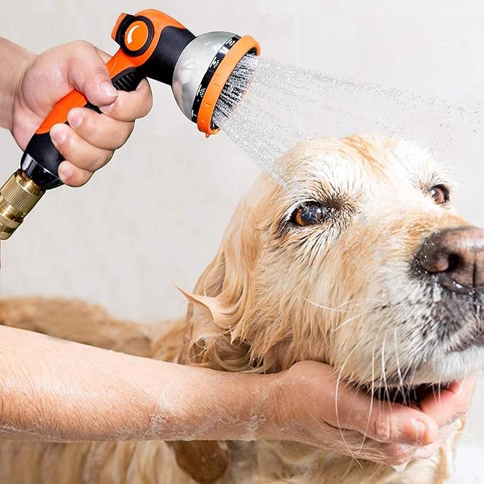 Garden Hose Spray Nozzle,10 Hose Metal Duty Watering Patterns Thumb Control On Off Valve, High Pressure Nozzle Sprayer for Plants, Car Wash,Cleaning,Showering Pets