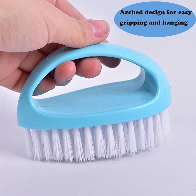 Scrubbing Brushes for Cleaning Small Scrub Brush with Nylon Stiff Bristles | 2 Pack Heavy-Duty Scrubber Cleaner Brush Multi-Purpose Cleaning Brush for Bathroom,Showe,Sink,Kitchen,Bathtub,Floor -Compact