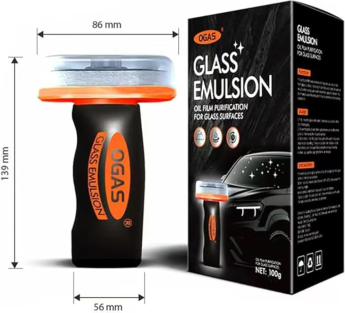Kubot 2026 New Handheld Glass Oil-Film Remover, Glass Cleaner Cleaning Board, Automotive Oil Film Cleaning Brush for Car Windows