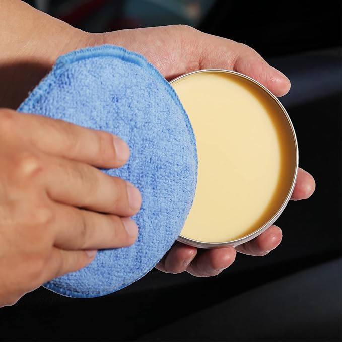 FONAROLL Wax Applicator Pads Polishing Pads Microfiber Applicator Pad for Car Wax and Polishing (Blue 12Pcs)