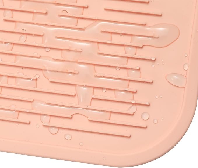 MicoYang Silicone Dish Drying Mat for Multiple Usage,Easy clean,Eco-friendly,Heat-resistant Silicone Mat for Kitchen Counter or Sink,Refrigerator or Drawer Liner Pink 5XL 36inches x 18inches