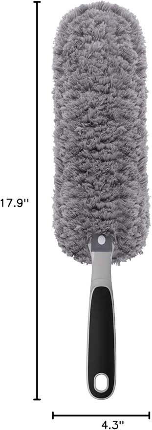 MR.SIGA Lint Free Microfiber Duster, Washable Duster for Household Cleaning | Microfibre hand duster, machine washable feather duster, dusters for cleaning, non slip handle, replaceable head