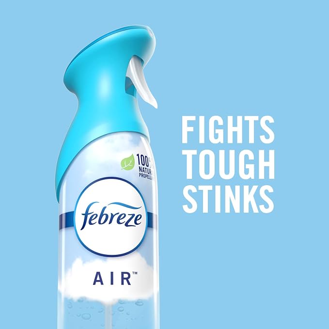 Febreze Air Mist Air Freshener Spray, Odor-Fighting Room Spray, Air Fresheners for Home and Bathroom and Kitchen, Aerosol Can, Heavy Duty Crisp Clean Scent, 8.8oz, (Pack of 3)