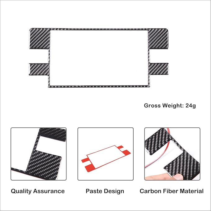 Car Central Control Navigation Screen Frame Decorative Sticker Compatible with Toyota Tundra/Sequoia 2022-2024 Real Carbon Fiber Center Navigation Screen Panel Protect Cover Trim Sticker Accessories