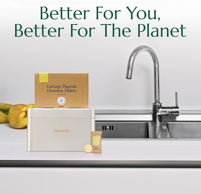 CLEANOMIC Garbage Disposal Tablets and Tablet Tin Bundle