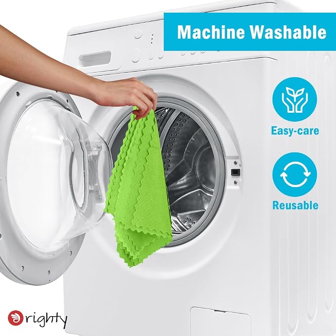 Orighty Microfiber Cleaning Cloth - 24 Pack, Green Cleaning Rags 12x11 inch | Microfiber Towels for Cars, Highly Absorbent Household Cleaning Supplies, Reusable Lint Free Cloths for House, Kitchen