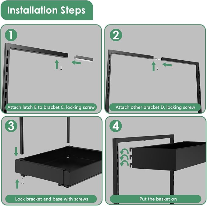 REALINN Under Sink Organizer, L-Shaped Pull Out Cabinet Rack for Kitchen | Expandable Width, 6-Level Height, Built For Bathrooms And Laundry Rooms, Quiet Sliding Rails, Duty Alloy Steel Frame,2 Pack