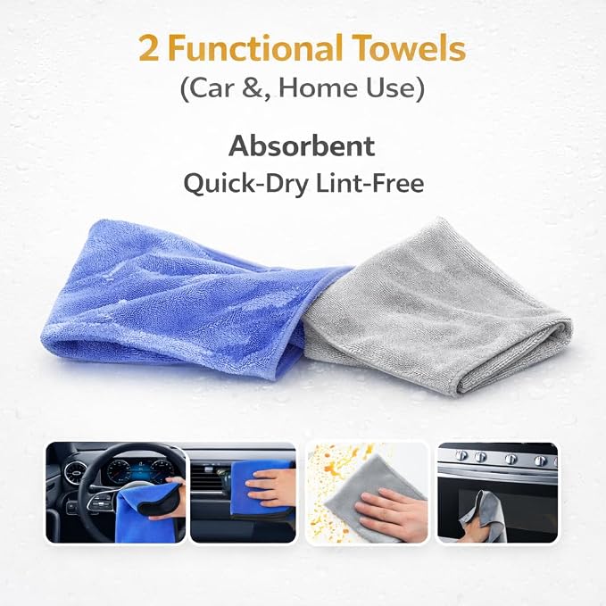 15PCS Interior Cleaning Kit Graded Boar Brush 160g Gel Swivel Glass Tool | Scratch-free vent duster microfiber pads waterproof bag, car & home dual use, practical holiday gift for car lovers