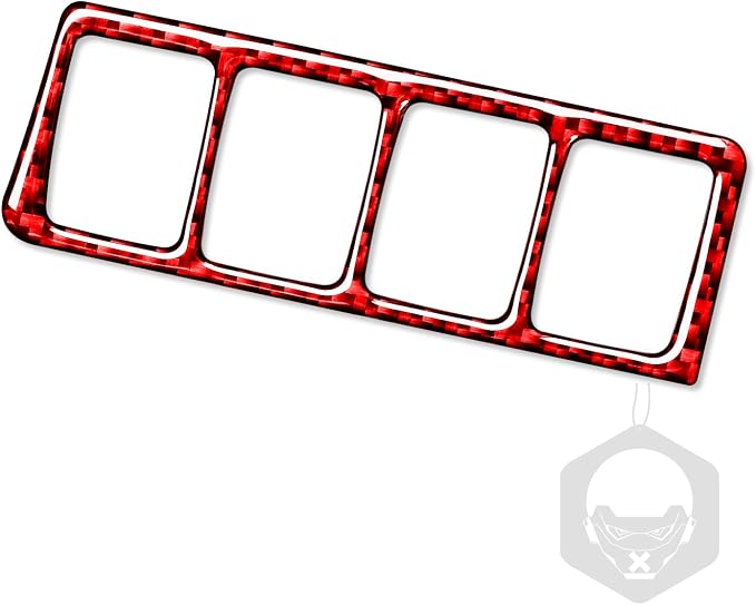 Red Real Carbon Fiber Trim for Nissan Rogue Accessories | for 2014-2020 / Rogue Sport 2017-2022 Driving Mode Select Switch Panel Cover Sticker Interior Thick Overlay Decal