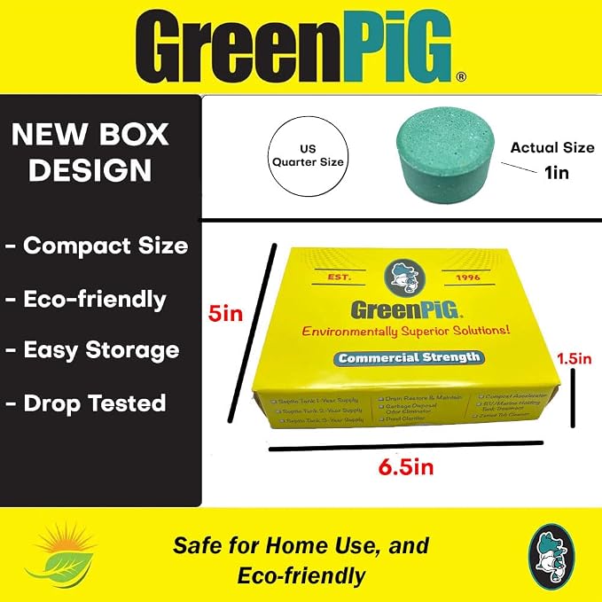 GREEN PIG Garbage Disposal Cleaner and Deodorizer | Eliminates Odors, Breaks Down Odor Causes, Effective Garbage Disposal Usage