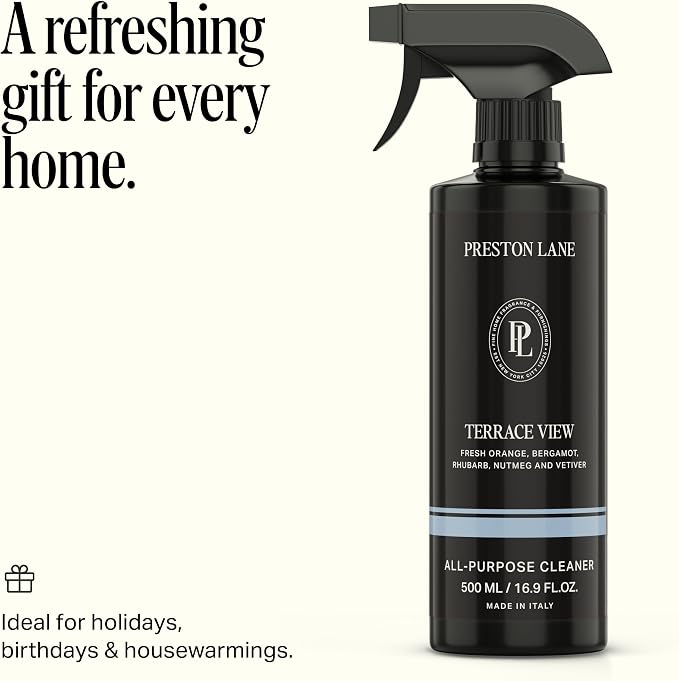 Preston Lane Luxury All-Purpose Cleaner, Terrace View Scent – Bio-Based Multi-Surface Spray | Streak-Free Finish, Lifts Dirt, Smudges & Grease | Vegan & Cruelty-Free