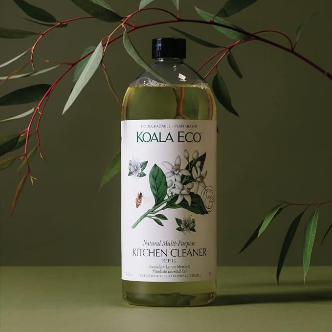 Koala Eco Multi-Purpose Kitchen Cleaner Duo - with Australian Lemon Myrtle & Mandarin Essential Oil (16oz + 34oz Refill)