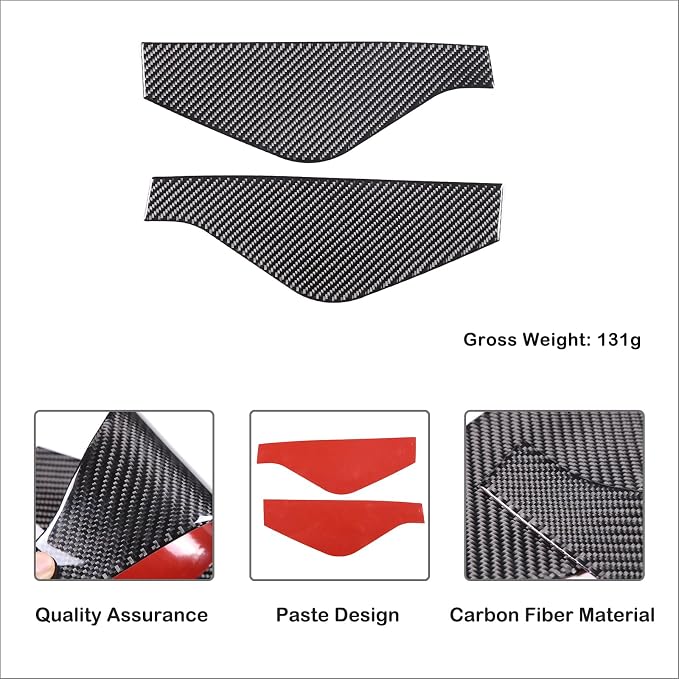 Aunginsy Car Inner Door Anti-Collision Cushion Protector Stickers Compatible with Toyota Tundra/Sequoia 2022 2023 2024 Truck Real Carbon Fiber Decorative Sticker Protection Cover Interior Accessories