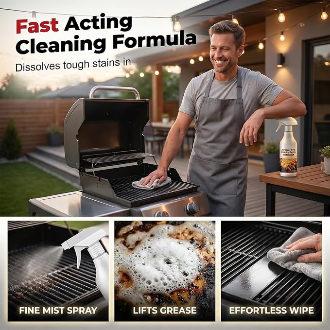 AIIONP Fast Acting Heavy Duty Grill Degreaser Spray, 2026 New Grill Cleaner, Multi Purpose Kitchen Degreaser Spray, Durable Oven and Grill Cleaner for Outdoor Cooking Areas (3)