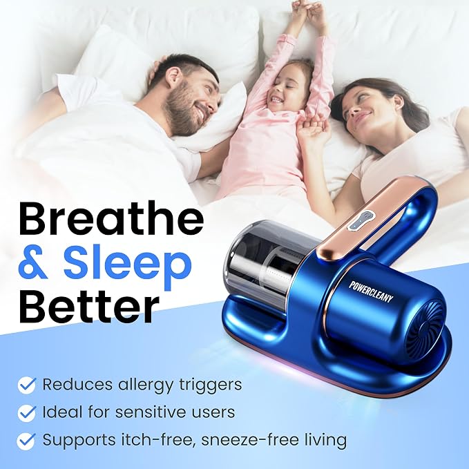 Cordless Mattress Vacuum Cleaner with UV Light, 13KPa Handheld Bed and Sofa Vacuum for Upholstery, HEPA Filter, Ideal for Couches, Cribs, and Furniture, Bed Cleaner, (White)