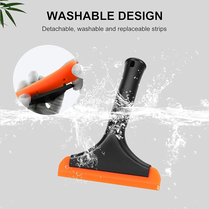 SetSail Shower Squeegee for Glass Doors, Small Squeegee for Shower Glass | Mini Silicone Squeegee for Window, Glass Door, Bathroom, Mirror, Car Window