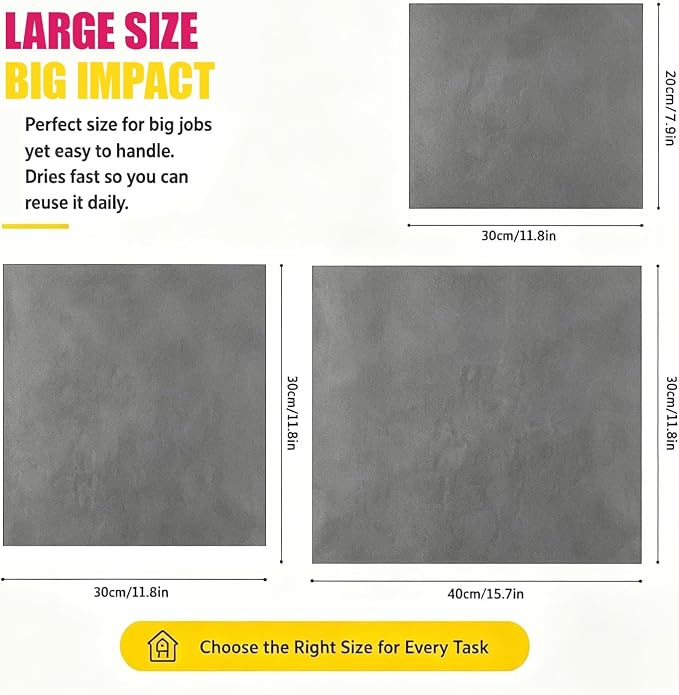 Magic Cleaning Cloths, Thickened Streak-Free Microfiber Rags,10:12*12IN | Lint-Free Reusable Cleaning Towels for Window, Glass, Stainless Steel And Car